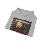 America in Distress Hoodie — Patriotic Eagle Flag Sweatshirt ("American Revolution")