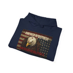 America in Distress Hoodie — Patriotic Eagle Flag Sweatshirt ("American Revolution")
