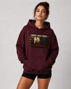 America in Distress Hoodie — Patriotic Eagle Flag Sweatshirt ("American Revolution")
